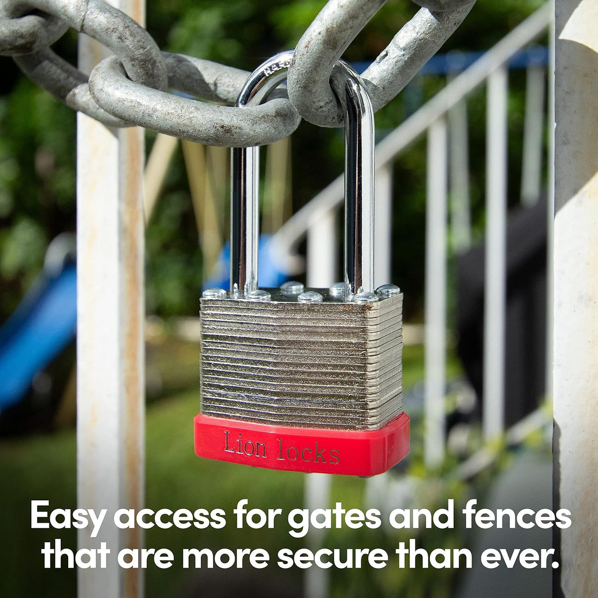 Lion Locks 48 Keyed Alike Padlocks with 2' Long Shackle, 96 Keys - Padlocks for Outdoor Use, Locks with Keys, Hardened Steel Case, Pick Resistant Brass Pin Cylinder for Hasp Latch, Locker, Gate