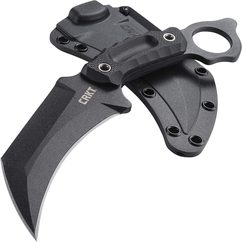 CRKT Du Hoc Fixed Blade Knife with Sheath: SK-5 Plain Edge Blade, G10 Handle, 2630