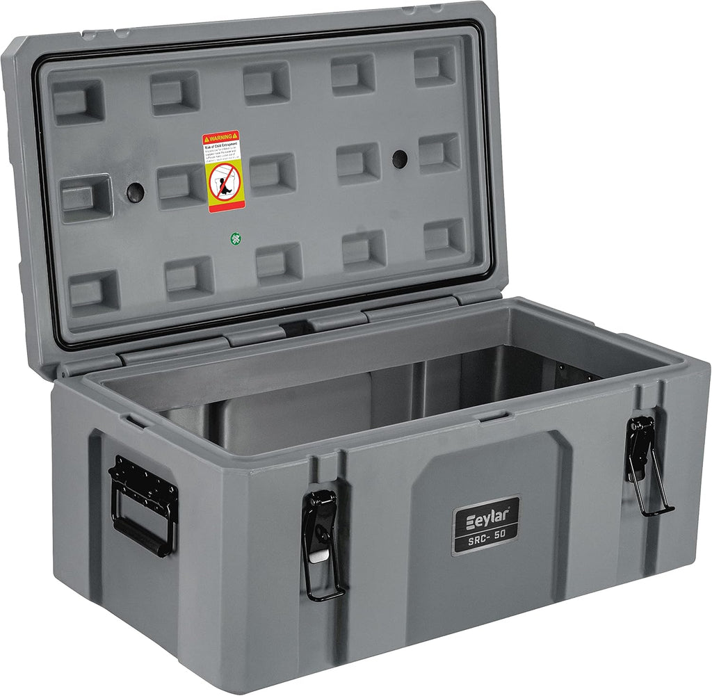 SRC-50 Crossover 26 Inch Cargo Case, Equipment Hard Case, Roto Molded, Stackable with Pad-Lock Hasp, TSA Standard, IPX4 Rated (Gray)