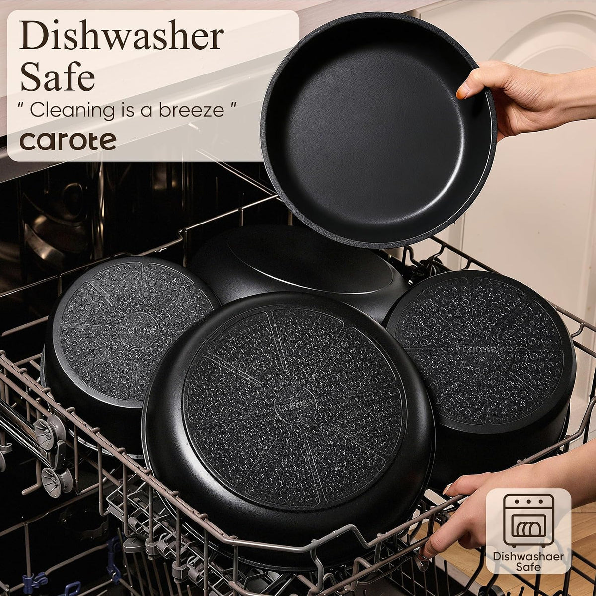 CAROTE 33pcs Pots and Pans Non Stick, Cookware Sets Detachable Handle, Induction Kitchen Pots and Pans,NonStick Cooking Set, Oven/Dishwasher/Fridge Safe, Space Saving, Mothers Day Gifts