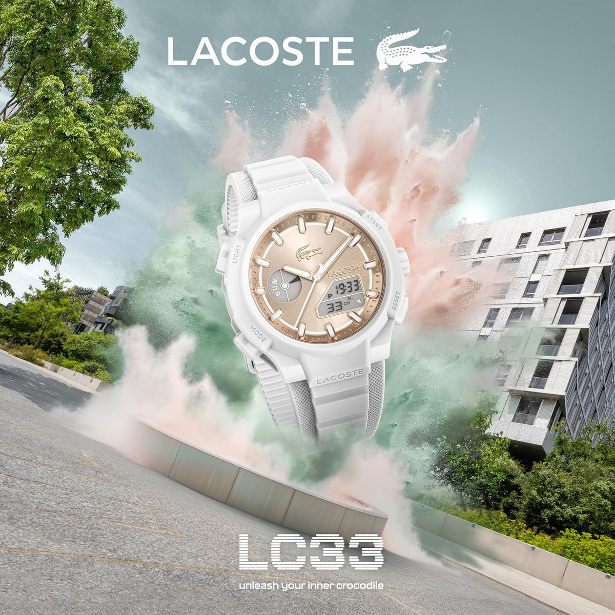 Lacoste LC33 Women's Analog-Digital Quartz Watch with Chronograph, Alarm and Calendar
