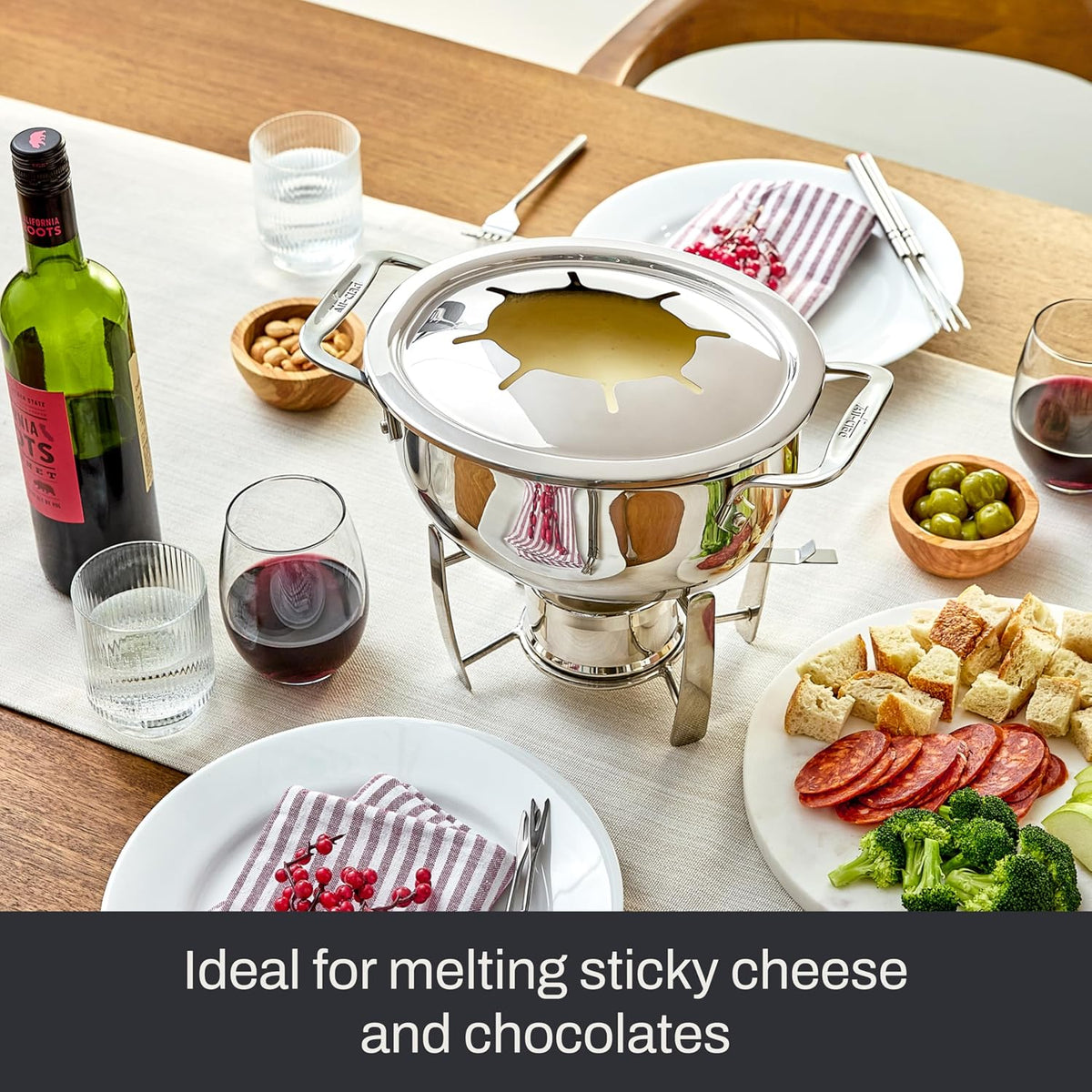 All-Clad Specialty Stainless Steel Fondue Set 12 Piece Pots and Pans, Cookware Silver