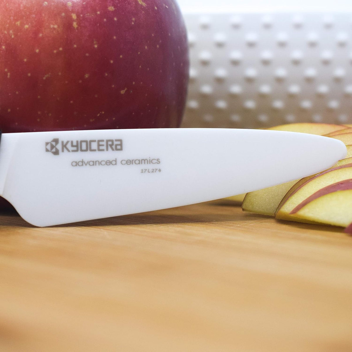 Kyocera 3Piece Advanced ceramic Revolution Series Knife Set, White, Blade Sizes: 5.5', 4.5', 3'