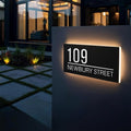Custom LED House Number Sign Waterproof Lighted Address Plaque Outdoor, personalization lighting Sign illuminated backlit - Waterproof (50X25CM (19,6 x 9,8 inch))