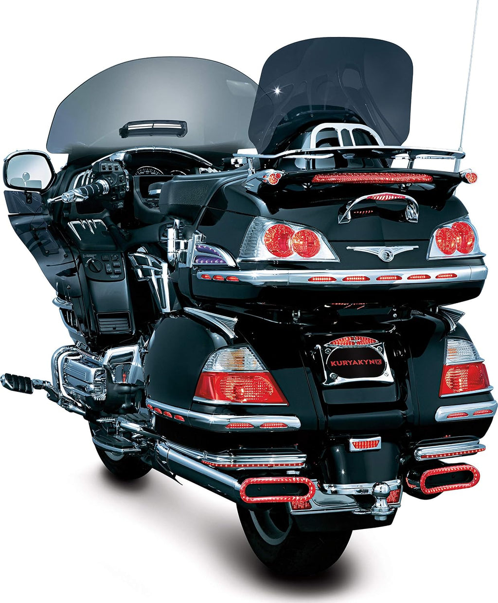 Kuryakyn 3215 Motorcycle Lighting Accent Accessory: LED Lighted Trunk Lid Handle for 2001-17 Honda Gold Wing GL1800 Motorcycles, Chrome