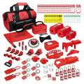 TRADESAFE Lockout Tagout Kit - 95 Lock Out Tag Out Devices, Loto Locks, Safety Tags, Breaker Lockout, Cable Lock, Valve Lock Out, Emergency Stop Button Cover, Plug Lock, Hasps, Lock Out Bag, Tool Bags