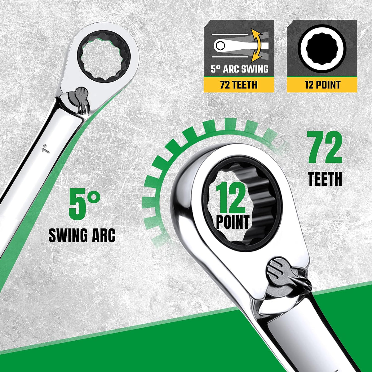 SK Reversible Ratcheting Wrench Set, Combination Wrench Set, 13-Piece, SAE 1/4' to 1', 72-Tooth, Premium CR-V Construction, with Rack Organizer