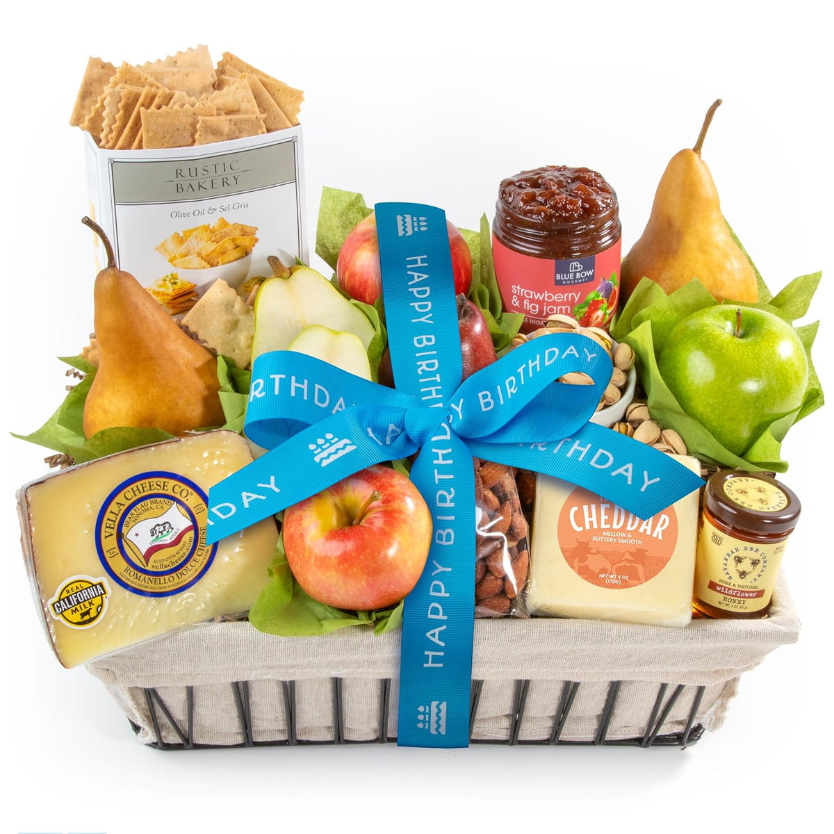 A Gift Inside Happy Birthday California Farmstead Fruit Gift Basket