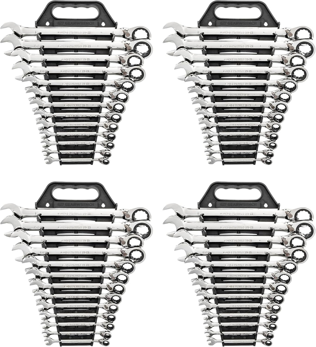 GEARWRENCH 13 Pc. 12 Pt. Reversible Ratcheting Combination Wrench Set, SAE - 9509N (Pack of 4)