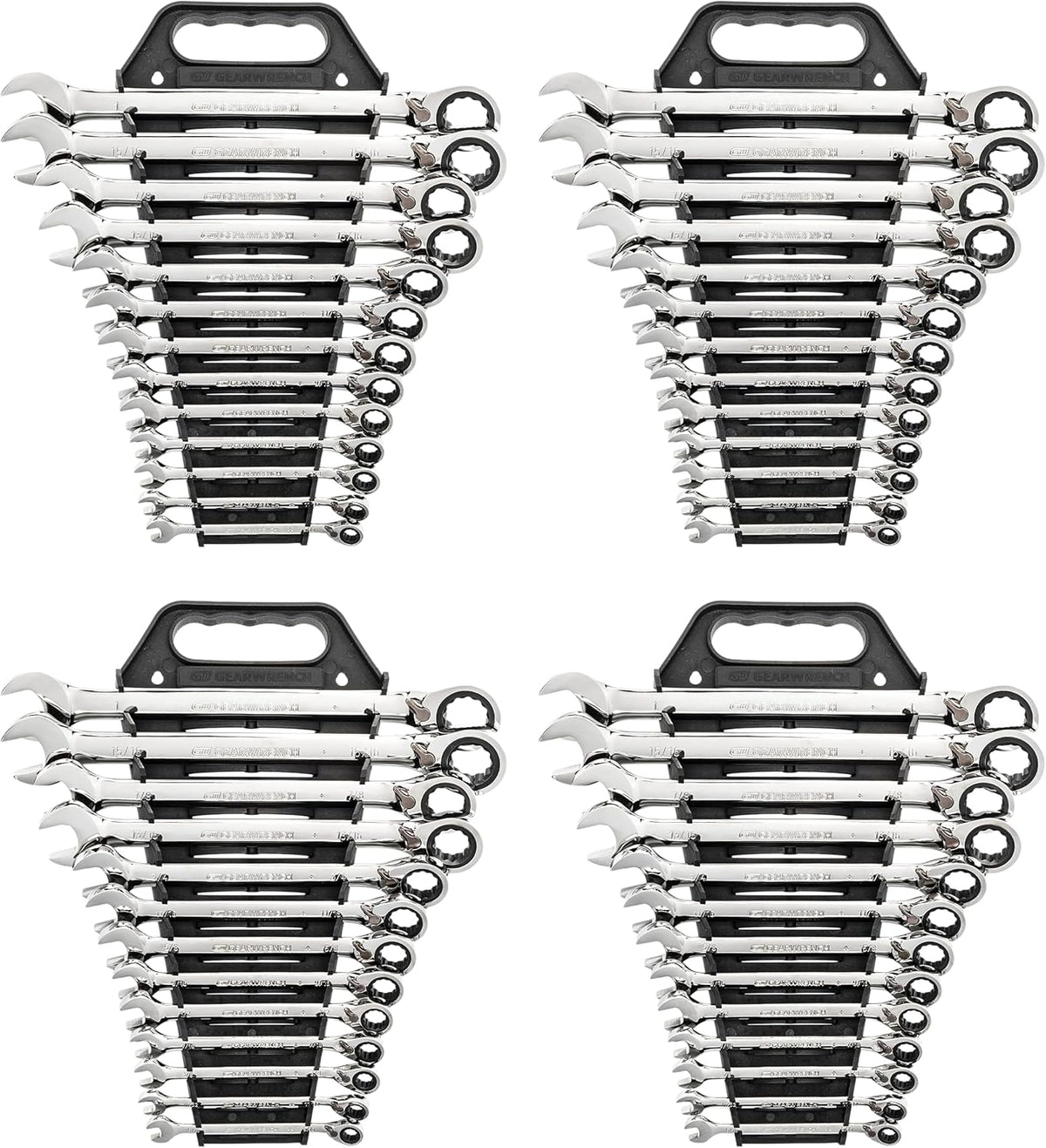 GEARWRENCH 13 Pc. 12 Pt. Reversible Ratcheting Combination Wrench Set, SAE - 9509N (Pack of 4)