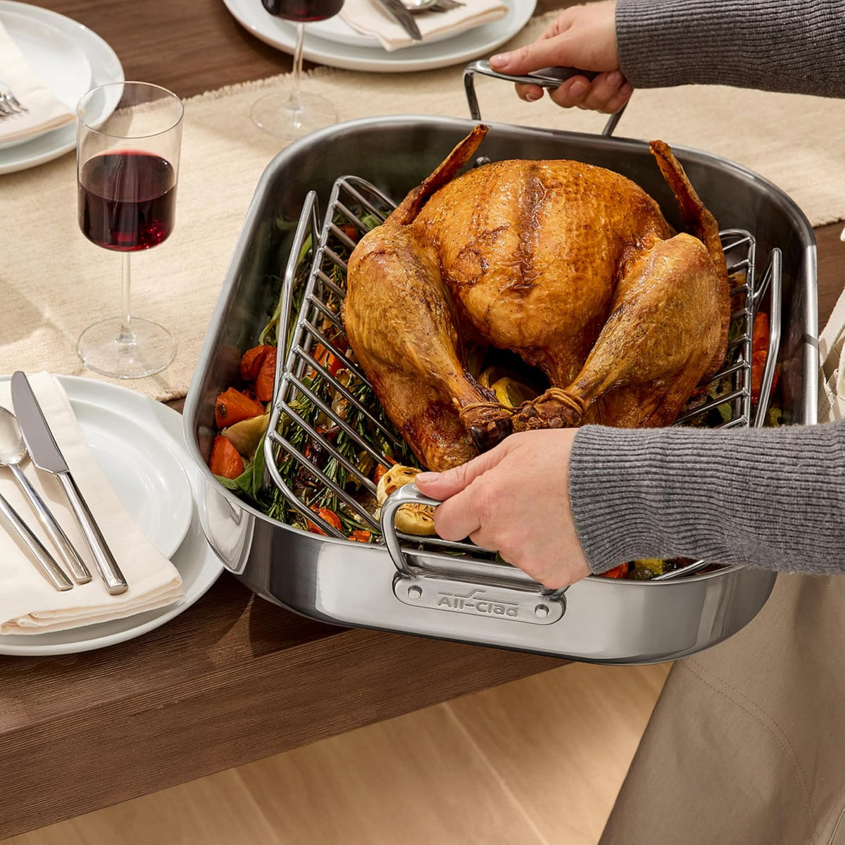 All-Clad Specialty Cookware, Stainless Steel Roaster with Rack, 14 x 18 inch