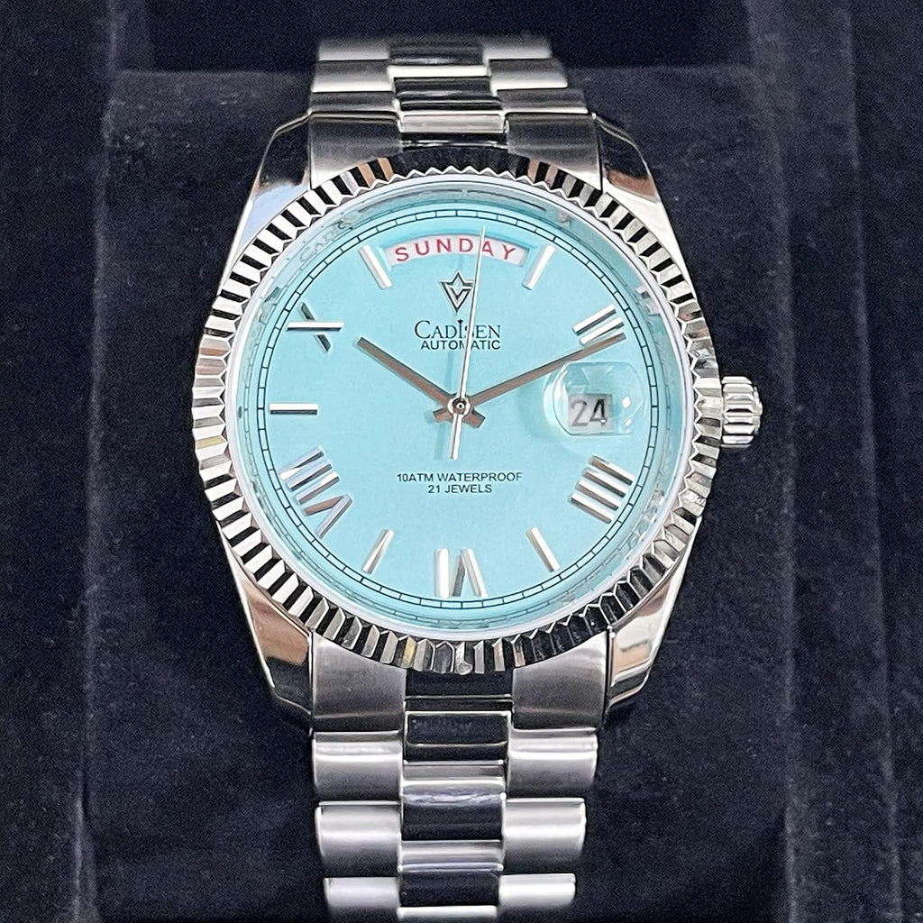 CADISEN Men's Automatic MIYOTA 8285 Mechanical Watch Casual Watches for Men Waterproof Sapphire