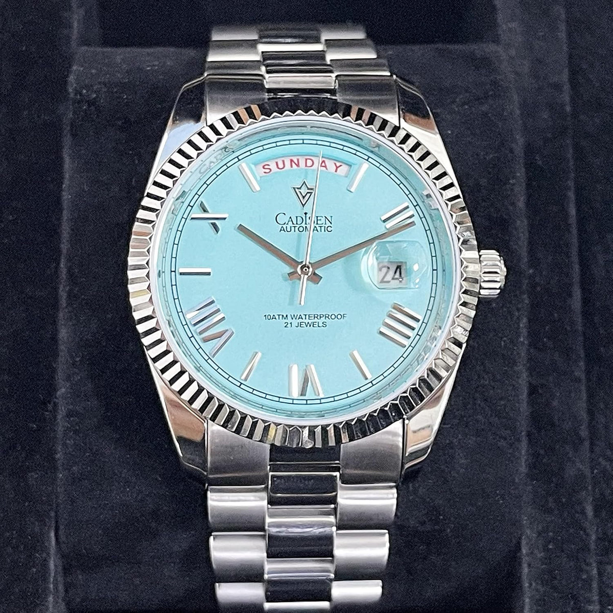 CADISEN Men's Automatic MIYOTA 8285 Mechanical Watch Casual Watches for Men Waterproof Sapphire