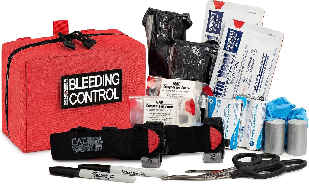 Scherber Public Access Bleeding Control Kit | Trauma Equipment, First Aid Supplies & NAR Tourniquet Pack for Gunshot Wound & Hemorrhage | Medical Professional & Emergency Rescue | Double, Medium