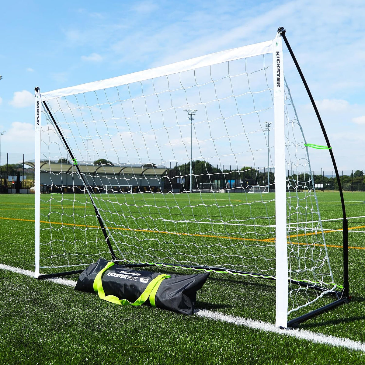 QuickPlay Kickster Elite Portable Soccer Goals - Ultra Fast Setup Weighted Training Goals for Backyard, Turf & Indoor Use - Durable Soccer Nets for Home & Team Practice