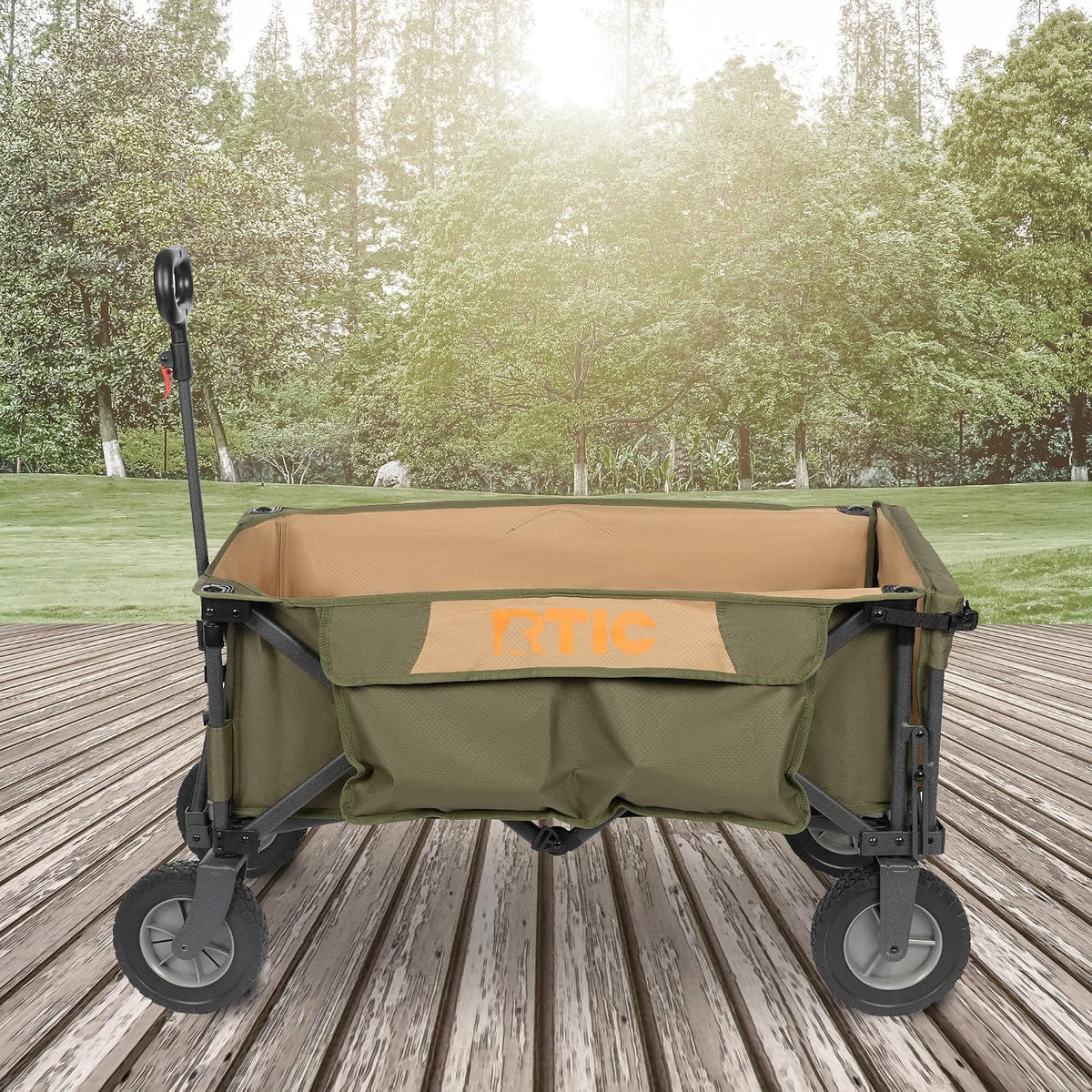 RTIC Ultra-Tough Wagon Folding Utility Cart with All-Terrain Wheels, Foldable, Portable, Collapsible, Push Pull Cart for Camping, Beach, Garden, Outdoor, Sports, 250 Lbs Capacity, Trailblazer