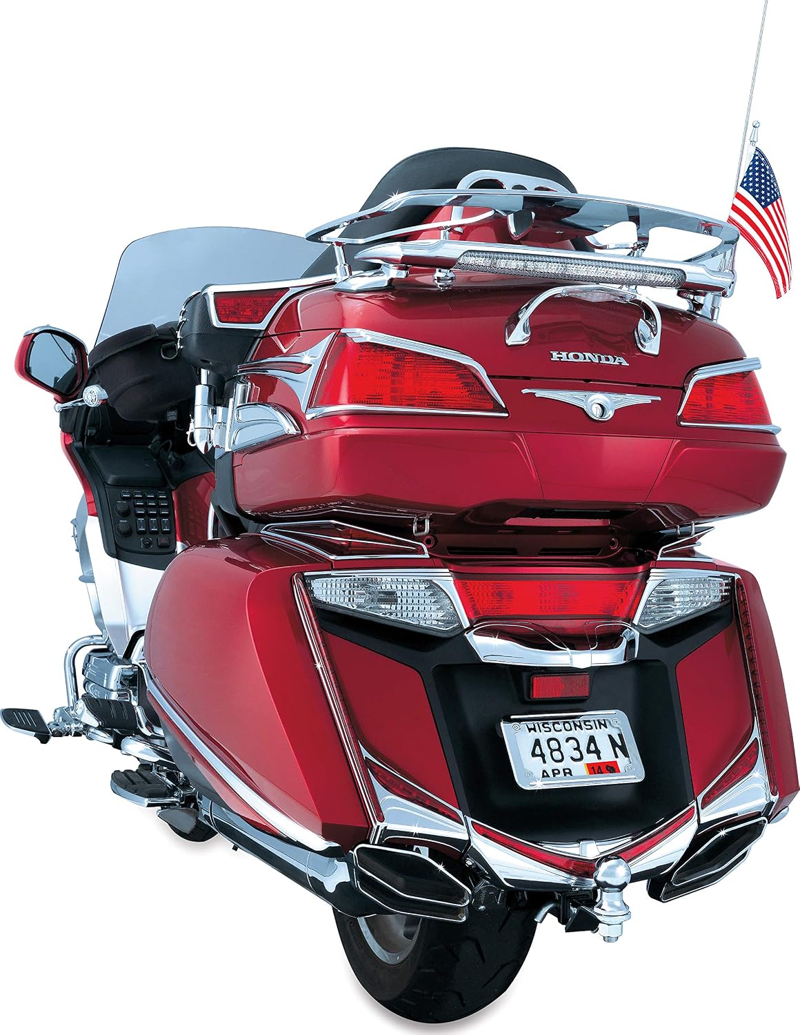Kuryakyn 3215 Motorcycle Lighting Accent Accessory: LED Lighted Trunk Lid Handle for 2001-17 Honda Gold Wing GL1800 Motorcycles, Chrome
