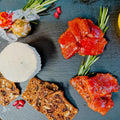 Smoked Salmon Holiday Gift Box – Wild Sockeye Maple Nuggets & Wild Pepper Smoked Salmon Nuggets with Crackers, Chocolates & Boursin Cheese – Gourmet Christmas Seafood Fish Gift Basket (Including 1 Pound)