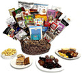 Hand-Crafted 38 Piece customizable chocolate gift basket of gourmet chocolates, cookies, and crunches. Tasty treats selected for businesses, clients, employees, birthdays, thank you and more!