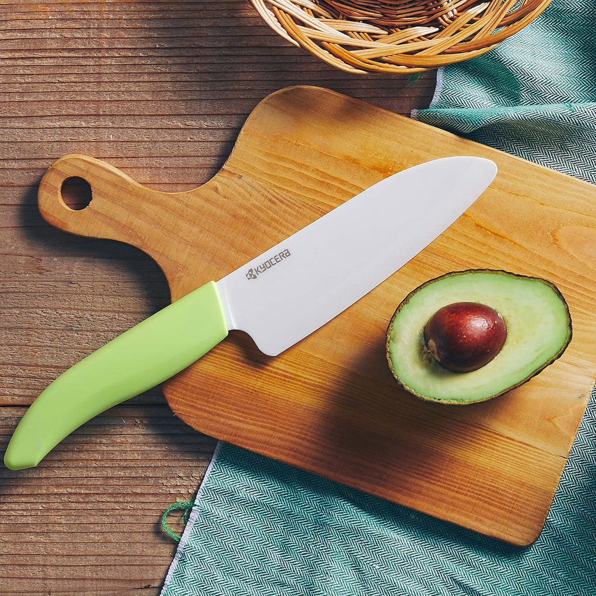 Kyocera 3Piece Advanced ceramic Revolution Series Knife Set, green