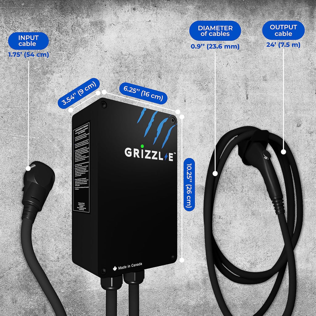 Grizzl-E Smart Level 2 240V / 40A Electric Vehicle (EV) Charger, Metal Case UL Tested and Certified, Energy Star, Indoor/Outdoor Electric Car Fast Charging Station, NEMA 14-50, Black